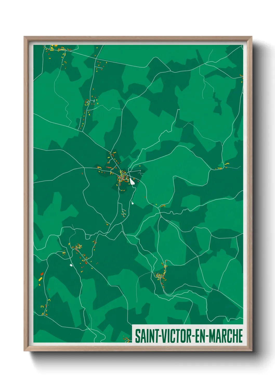 Une affiche de carte sur Saint-Victor-en-Marche
