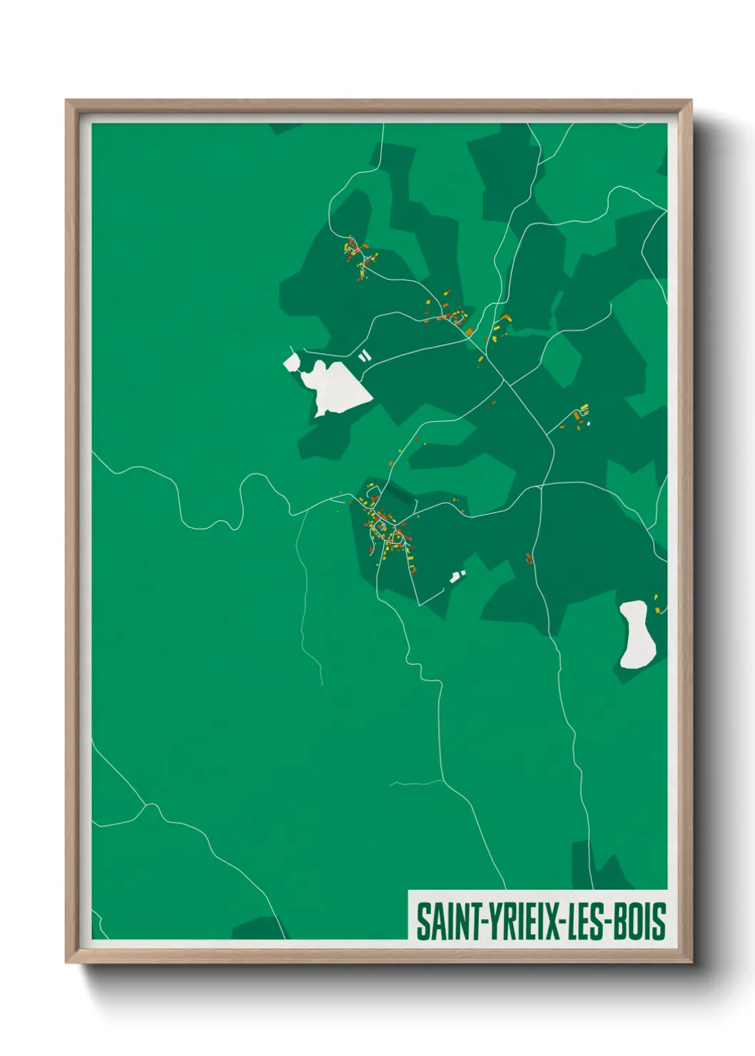 Une affiche de carte sur Saint-Yrieix-les-Bois