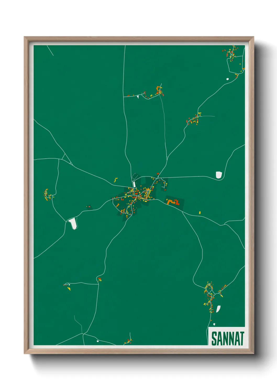 Une affiche de carte sur Sannat