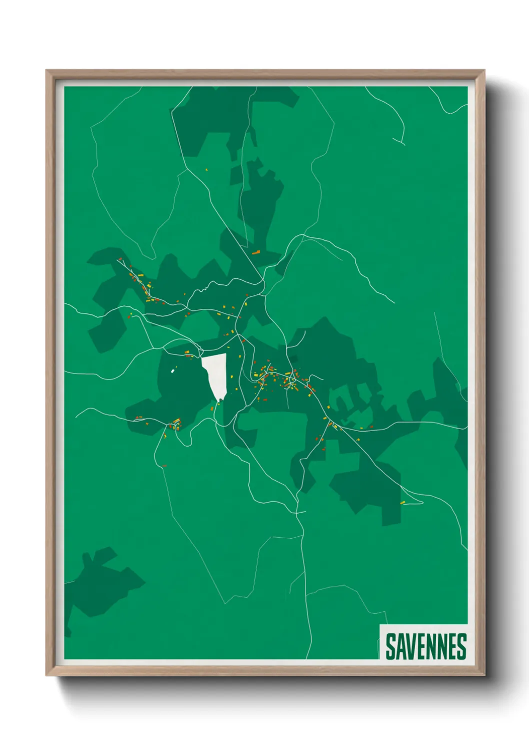 Une affiche de carte sur Savennes