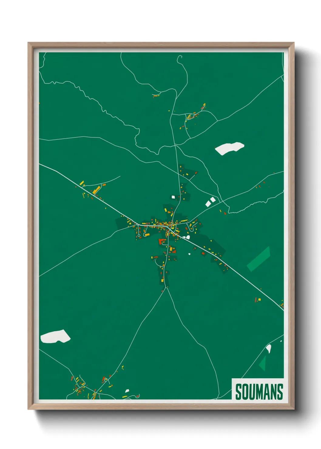 Une affiche de carte sur Soumans