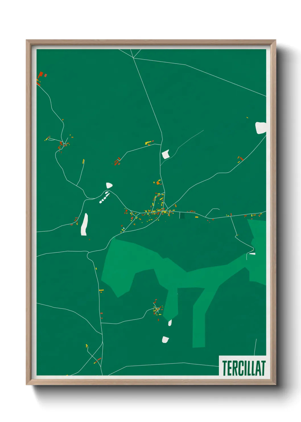 Une affiche de carte sur Tercillat