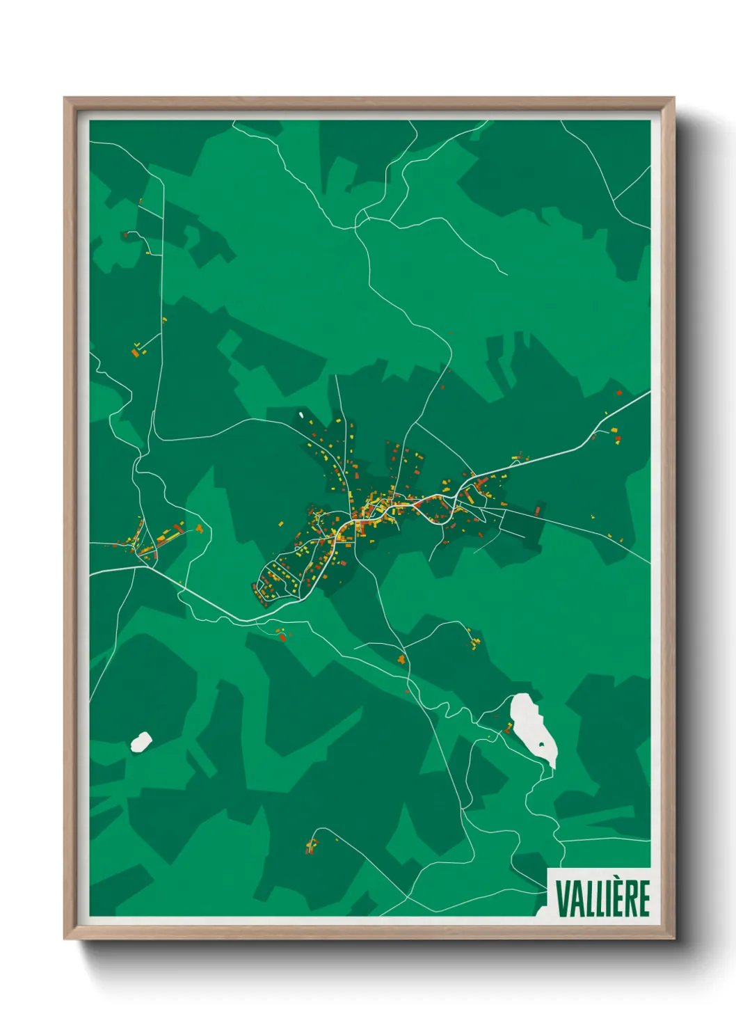 Une affiche de carte sur Vallière