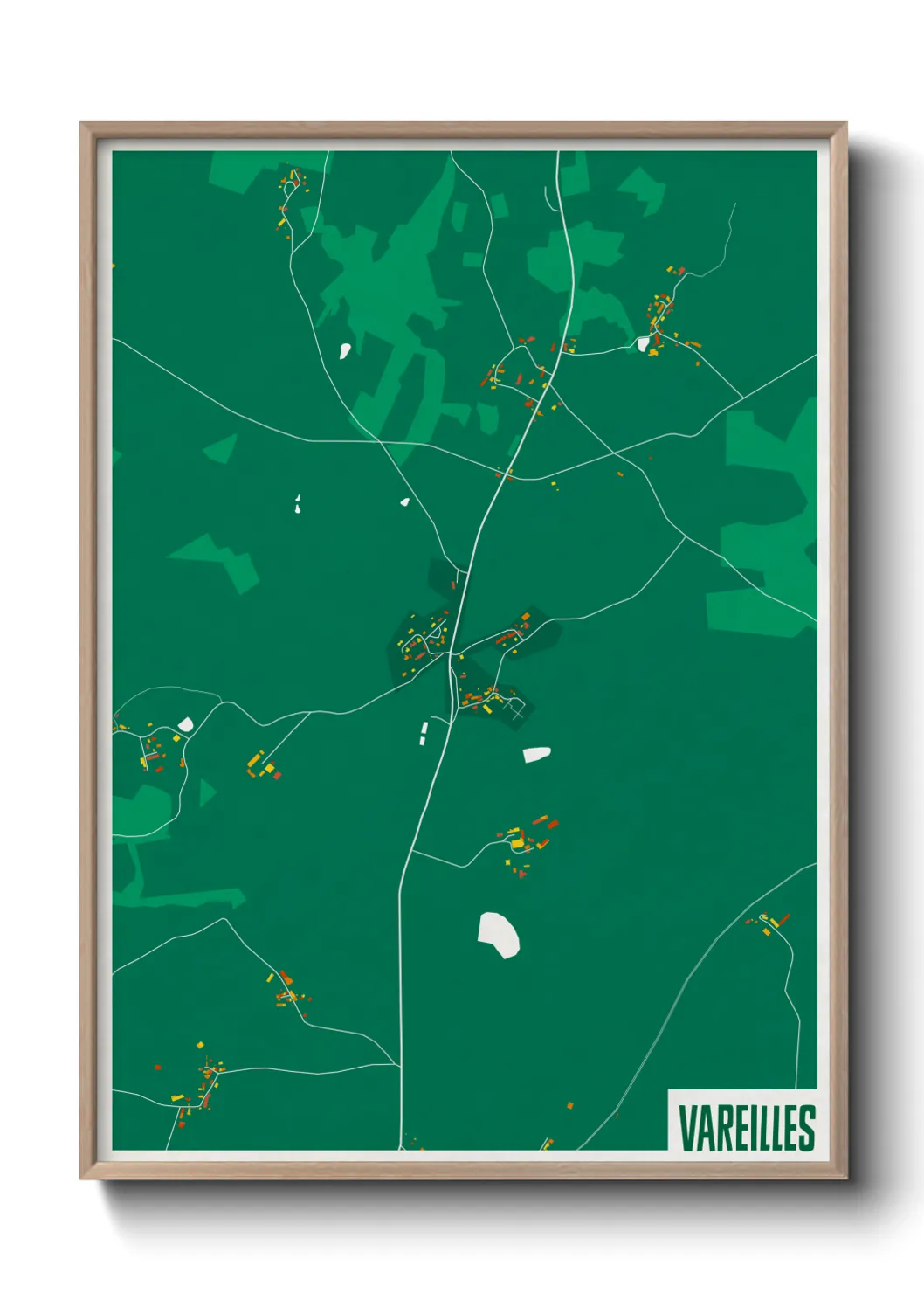 Une affiche de carte sur Vareilles