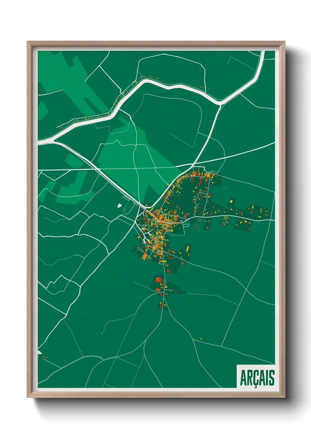 Une affiche de carte sur Arçais
