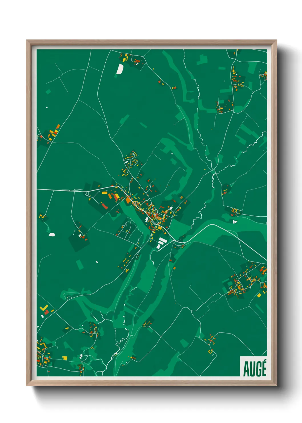 Une affiche de carte sur Augé