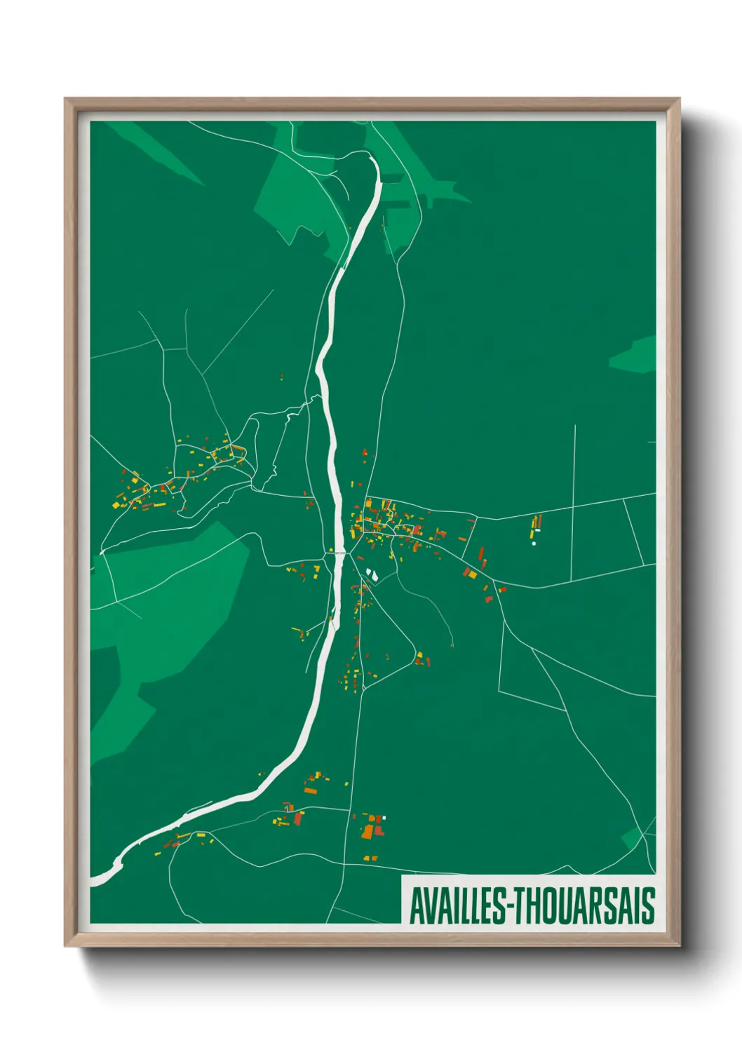 Une affiche de carte sur Availles-Thouarsais