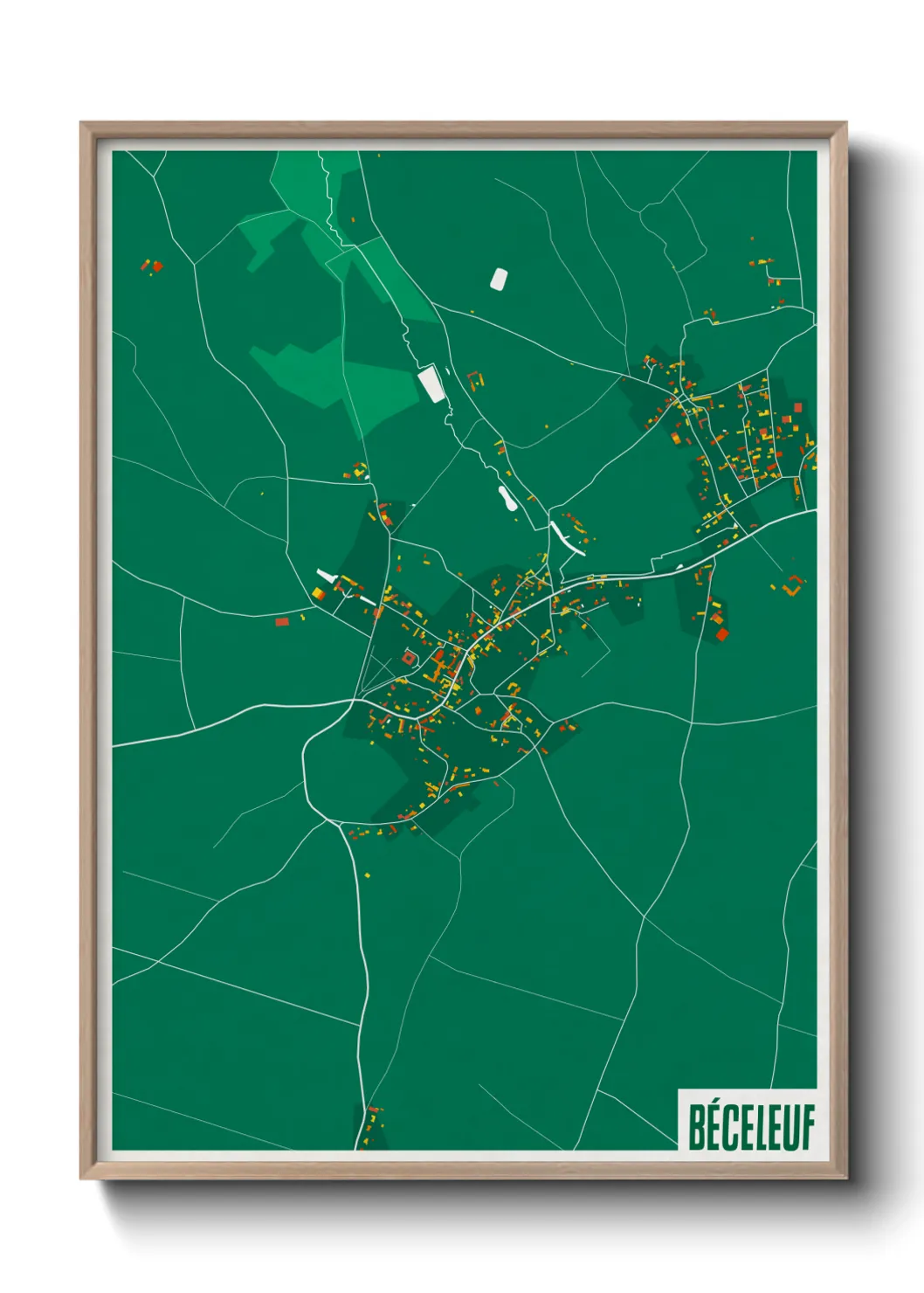 Une affiche de carte sur Béceleuf