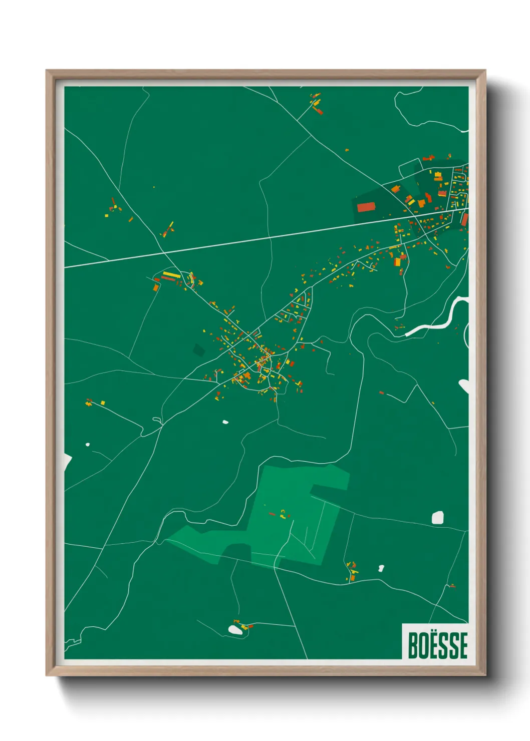 Une affiche de carte sur Boësse