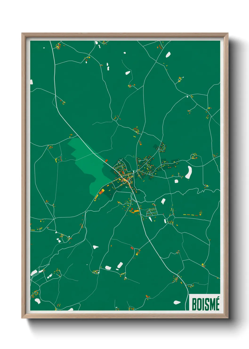 Une affiche de carte sur Boismé