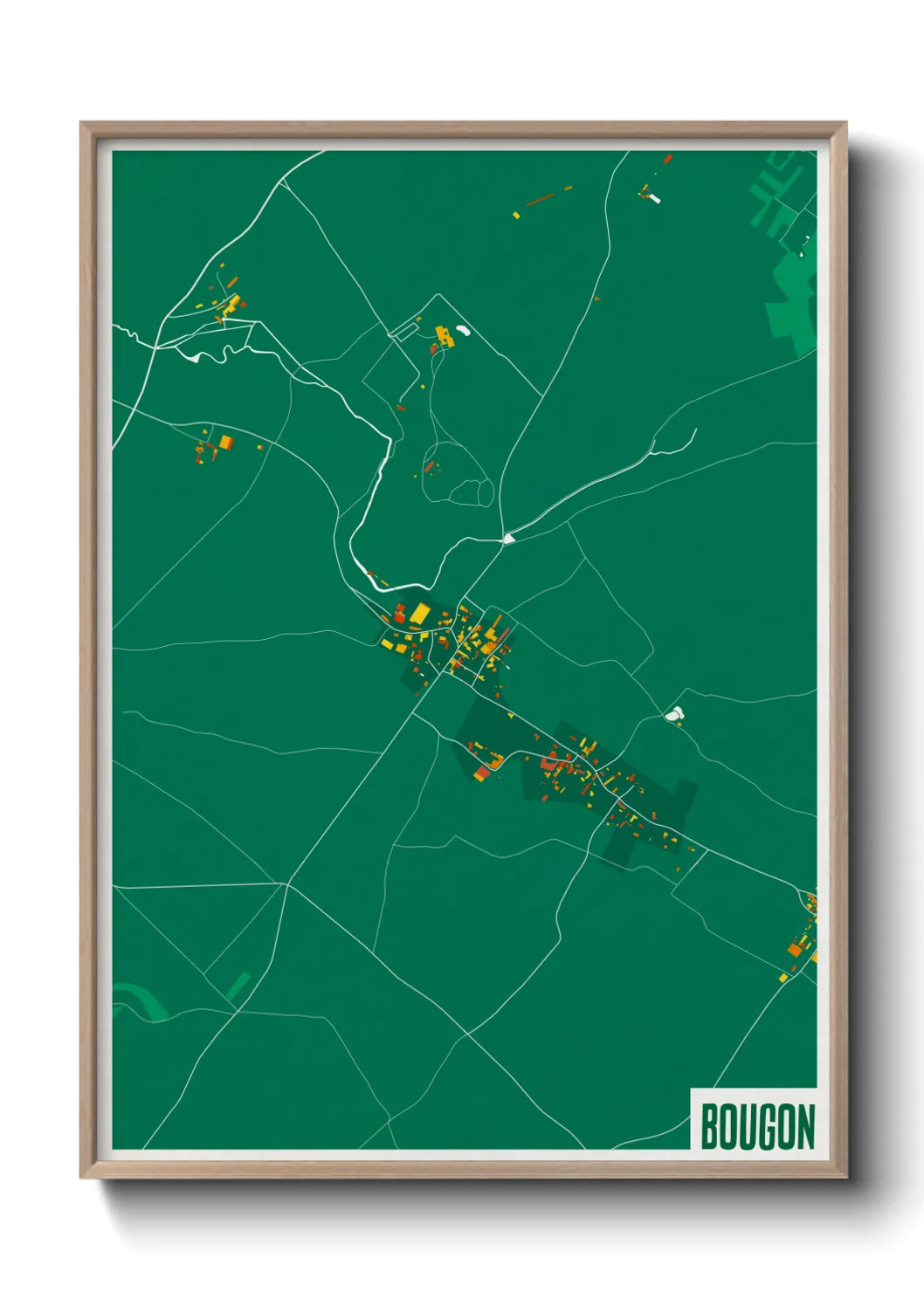 Une affiche de carte sur Bougon