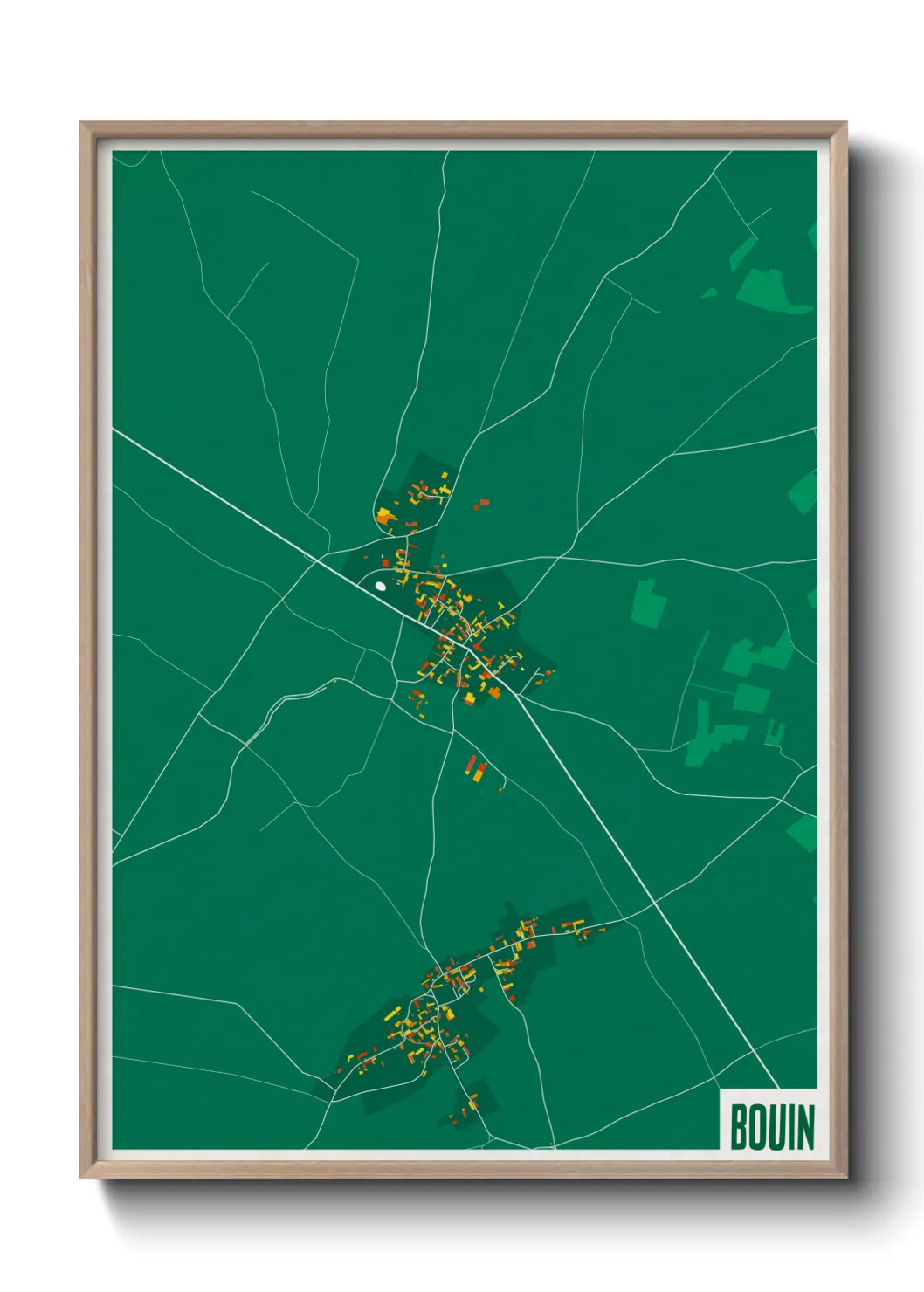 Une affiche de carte sur Bouin