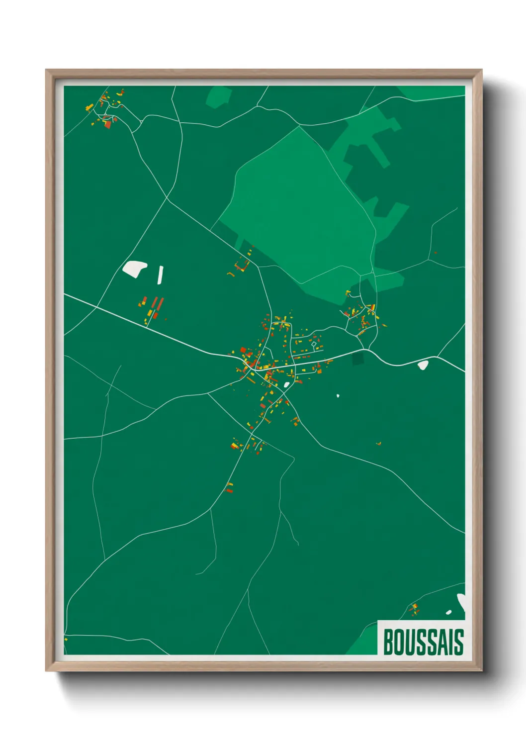 Une affiche de carte sur Boussais