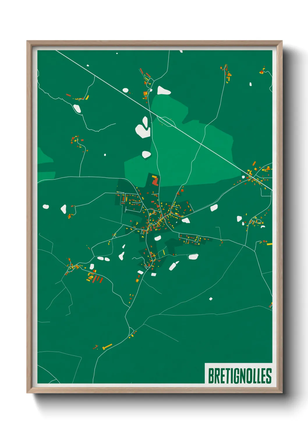 Une affiche de carte sur Bretignolles