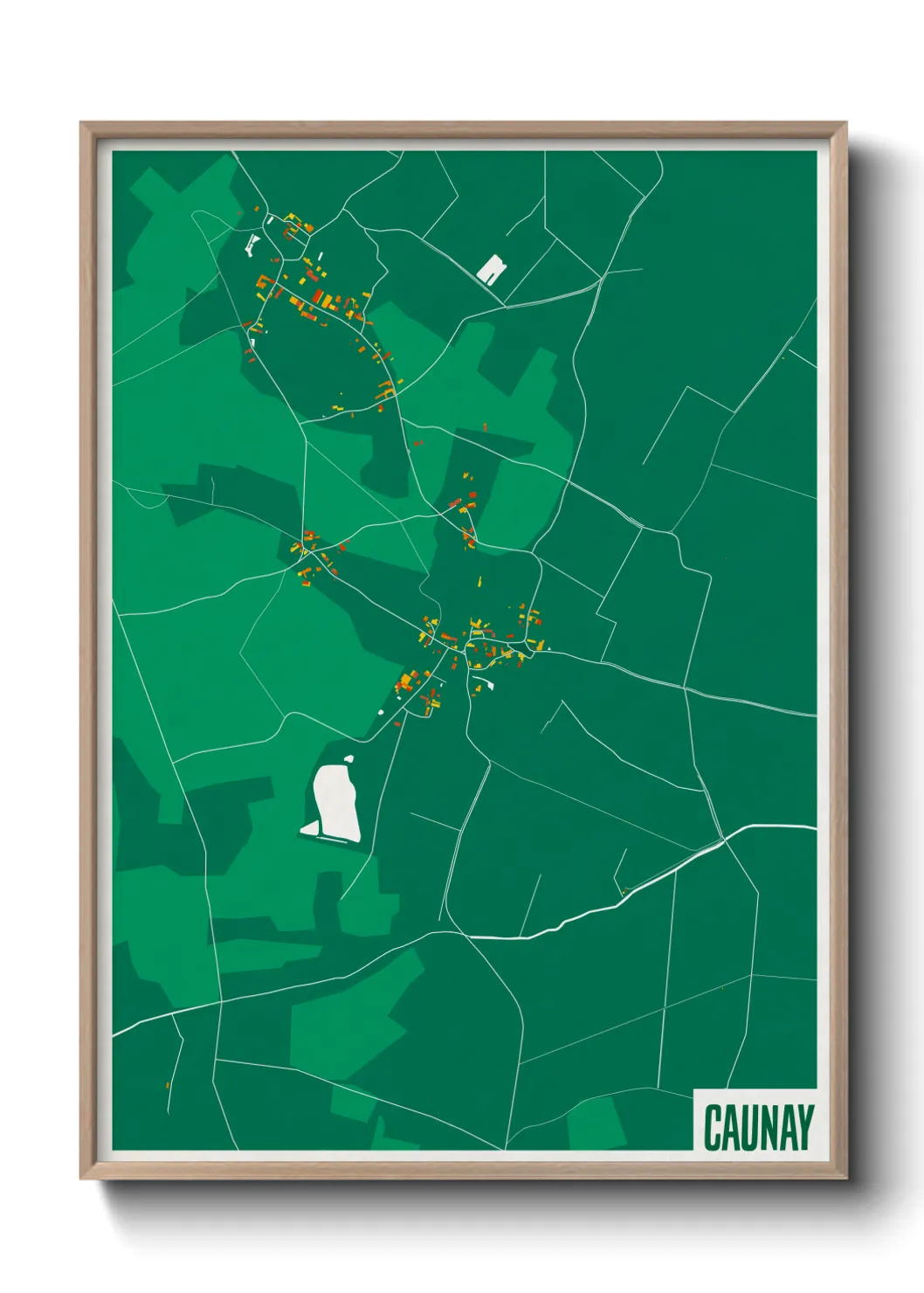 Une affiche de carte sur Caunay