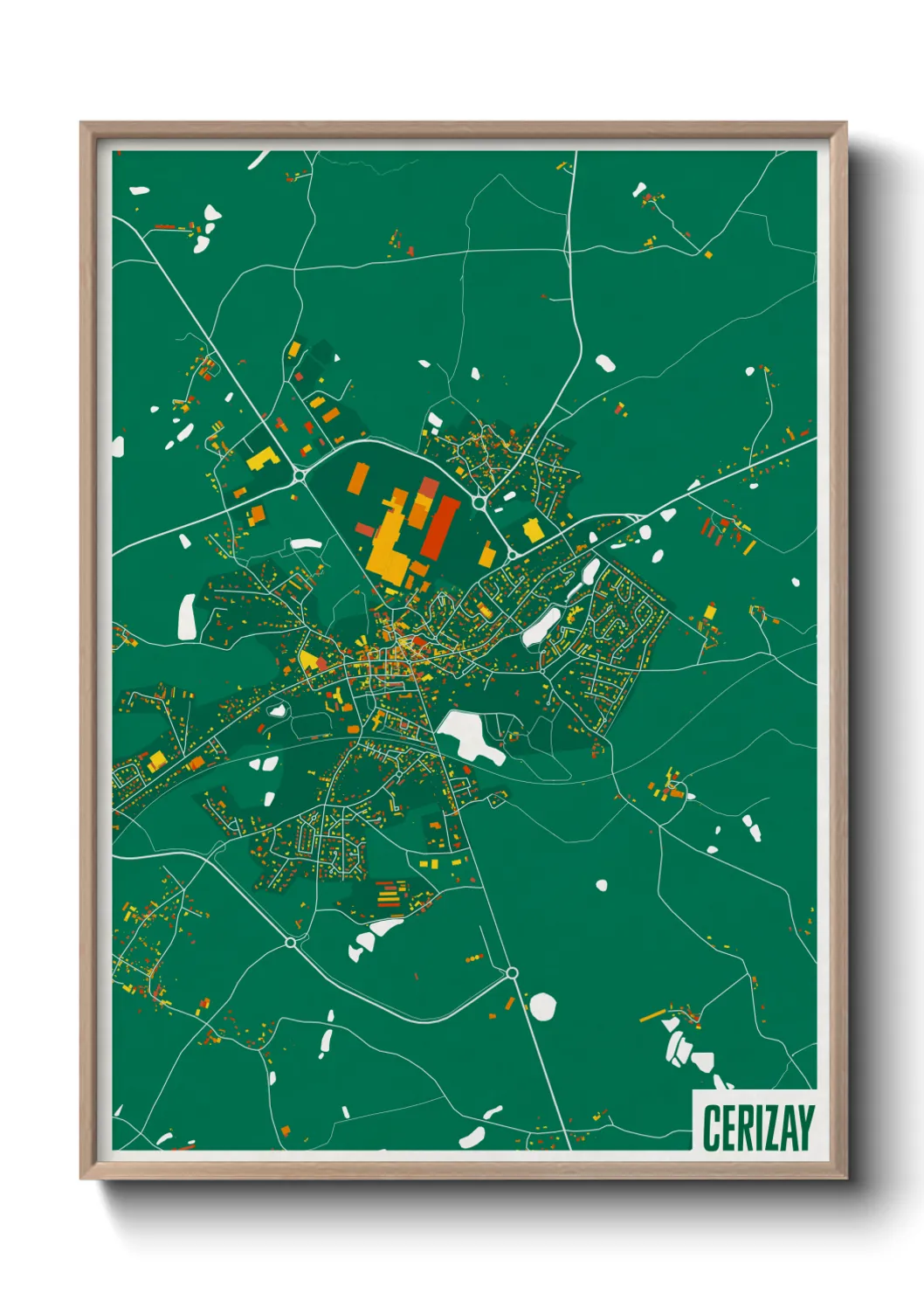 Une affiche de carte sur Cerizay