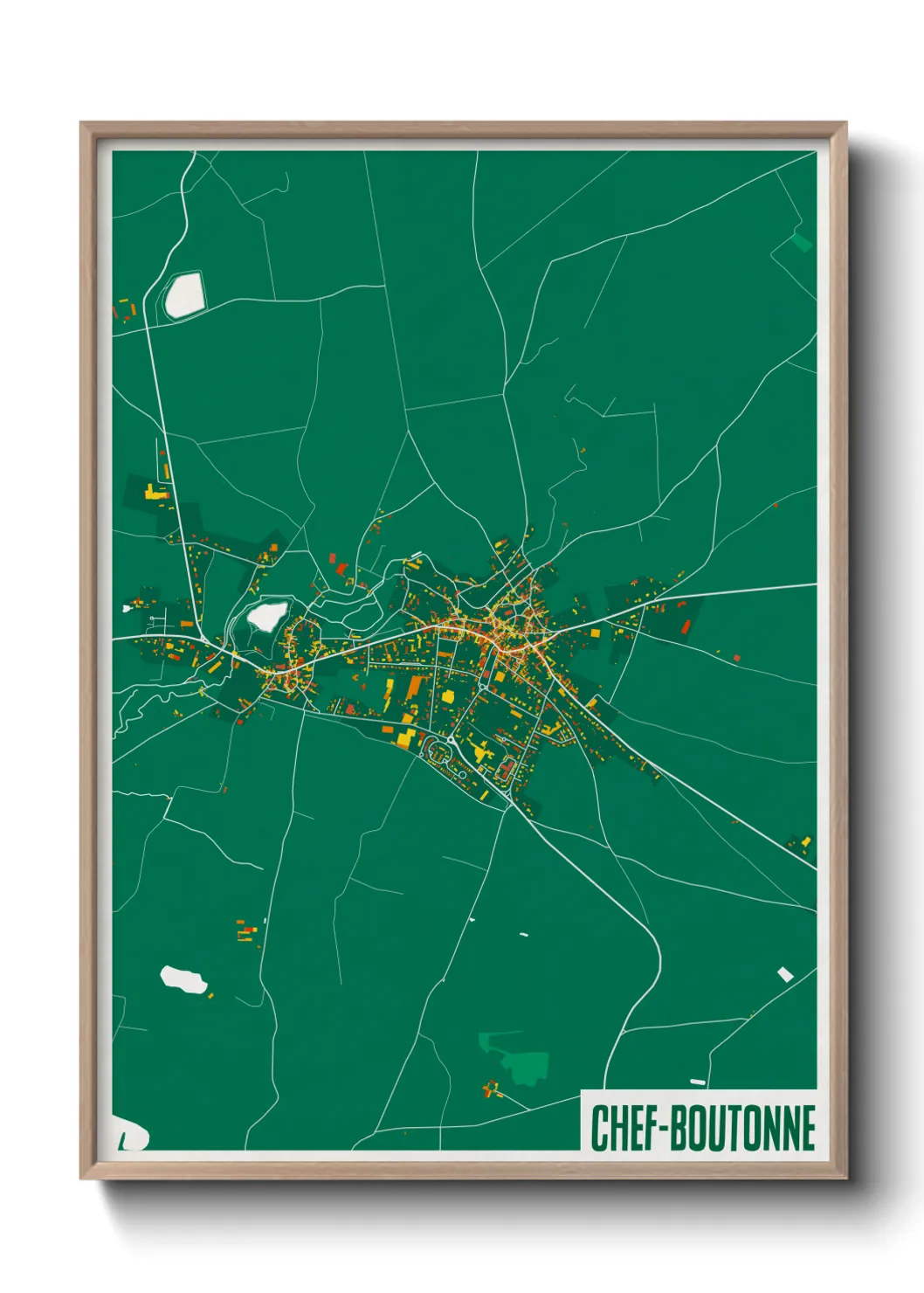 Une affiche de carte sur Chef-Boutonne