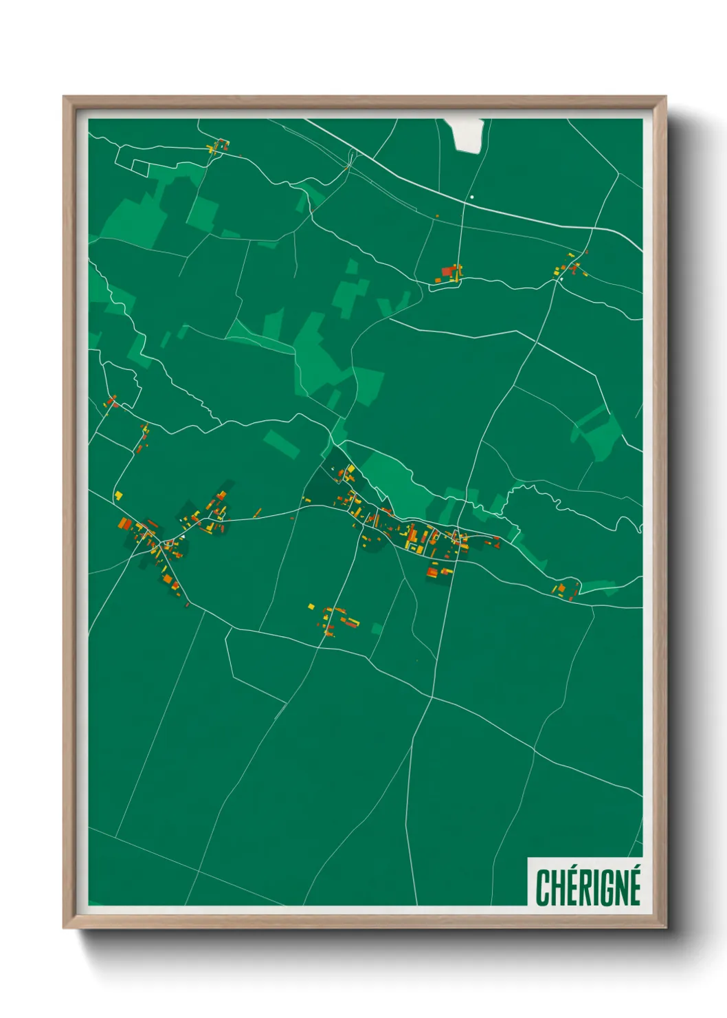 Une affiche de carte sur Chérigné