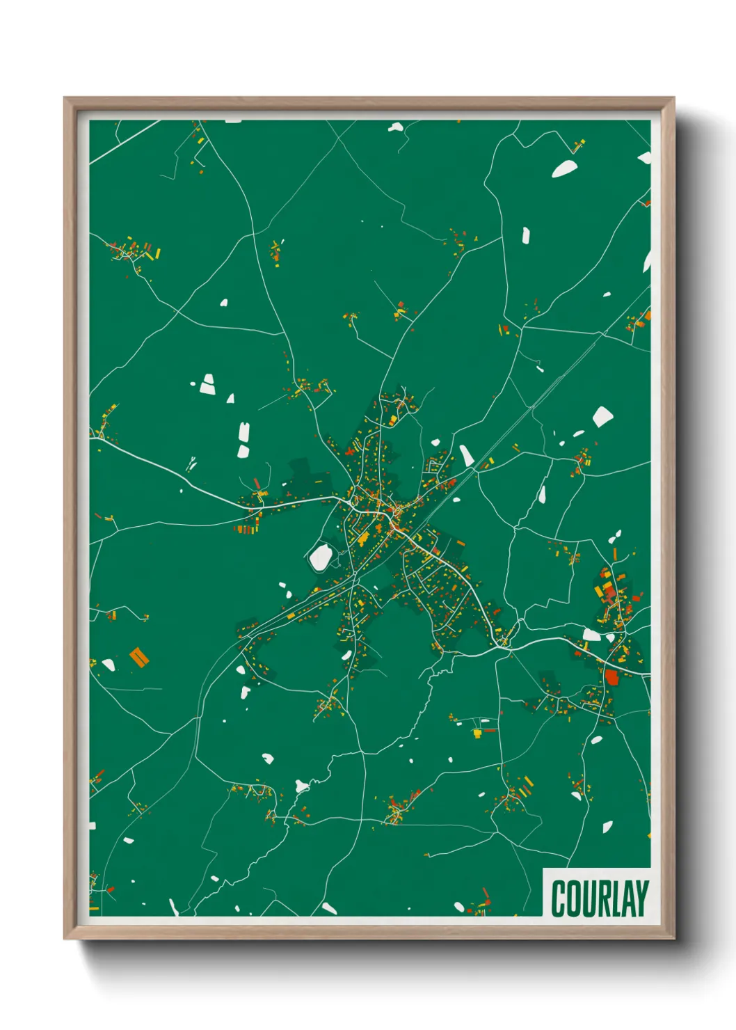 Une affiche de carte sur Courlay