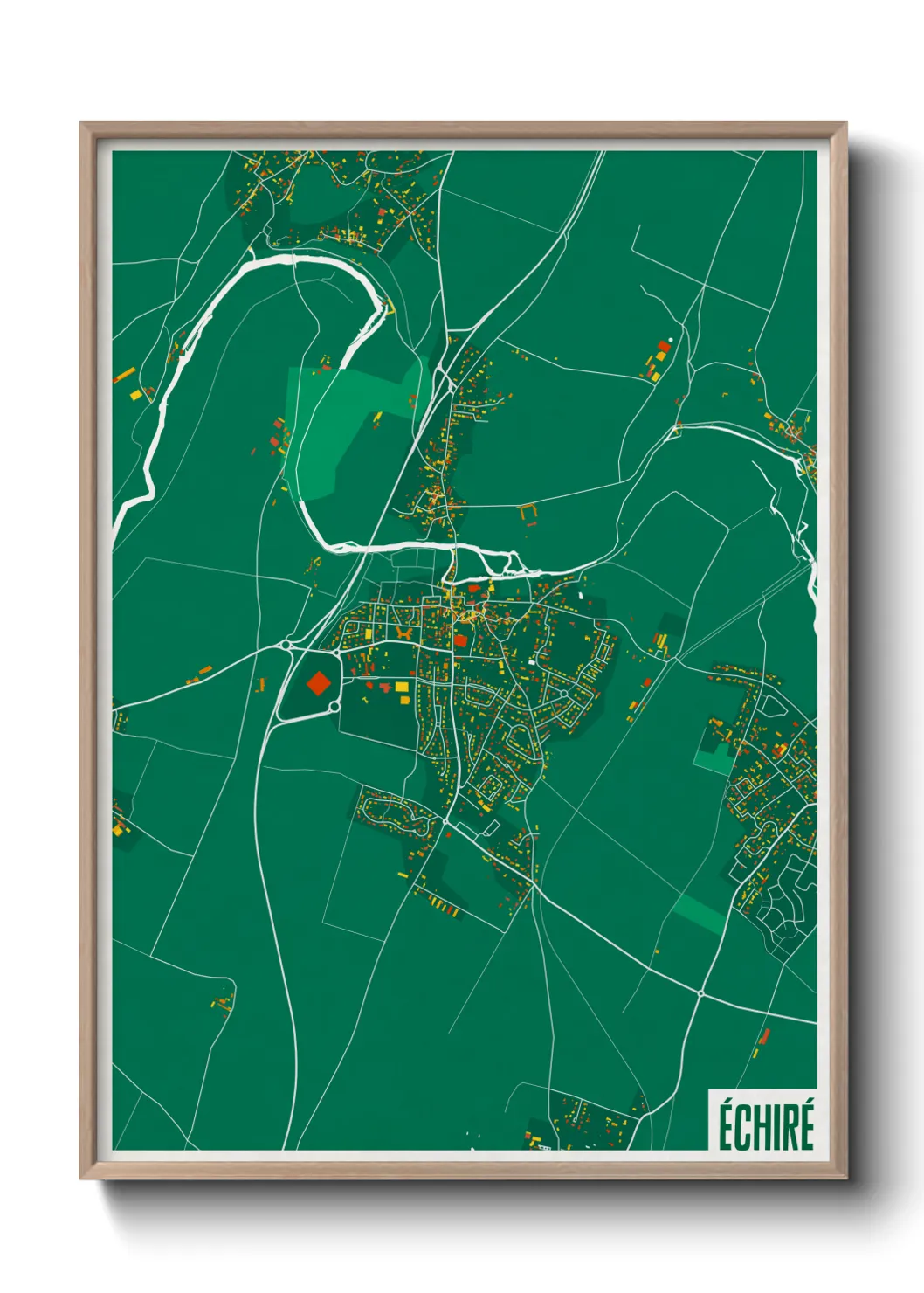 Une affiche de carte sur Échiré