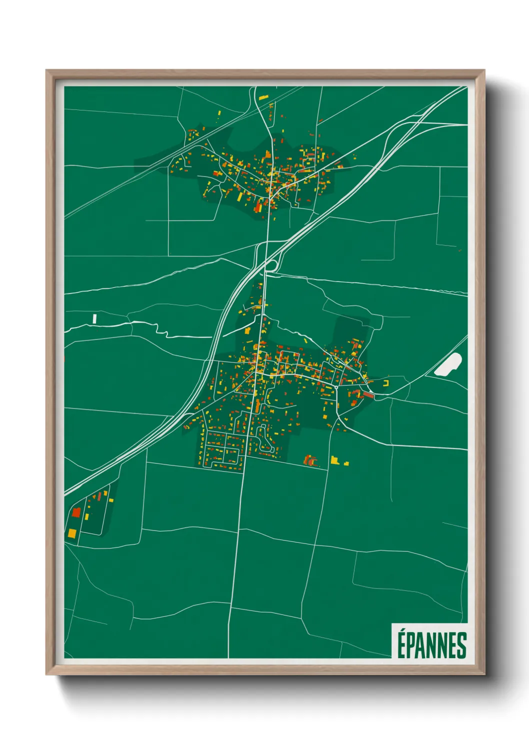 Une affiche de carte sur Épannes