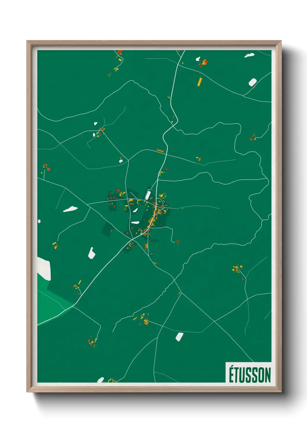 Une affiche de carte sur Étusson