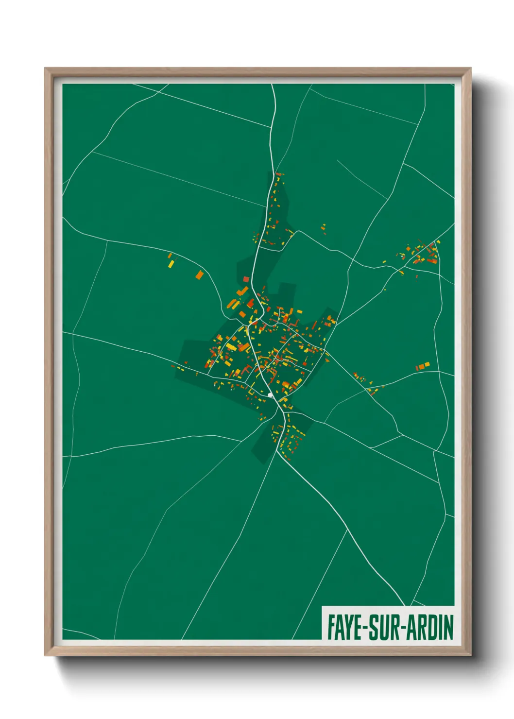 Une affiche de carte sur Faye-sur-Ardin