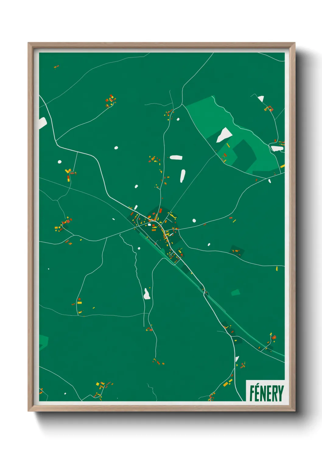 Une affiche de carte sur Fénery