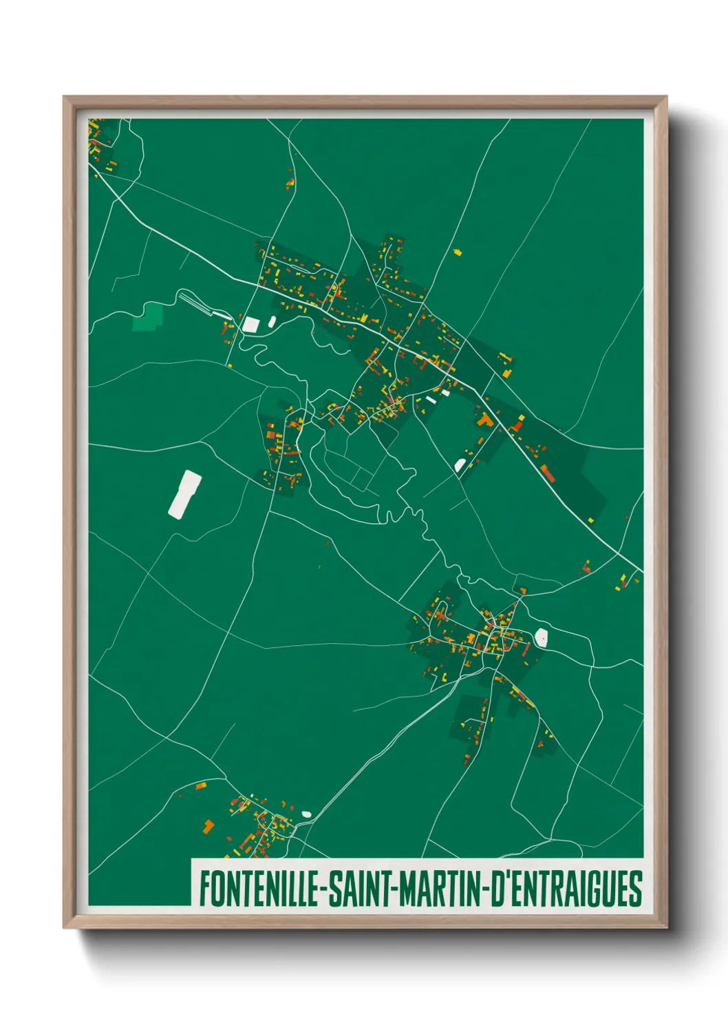 Une affiche de carte sur Fontenille-Saint-Martin-d'Entraigues