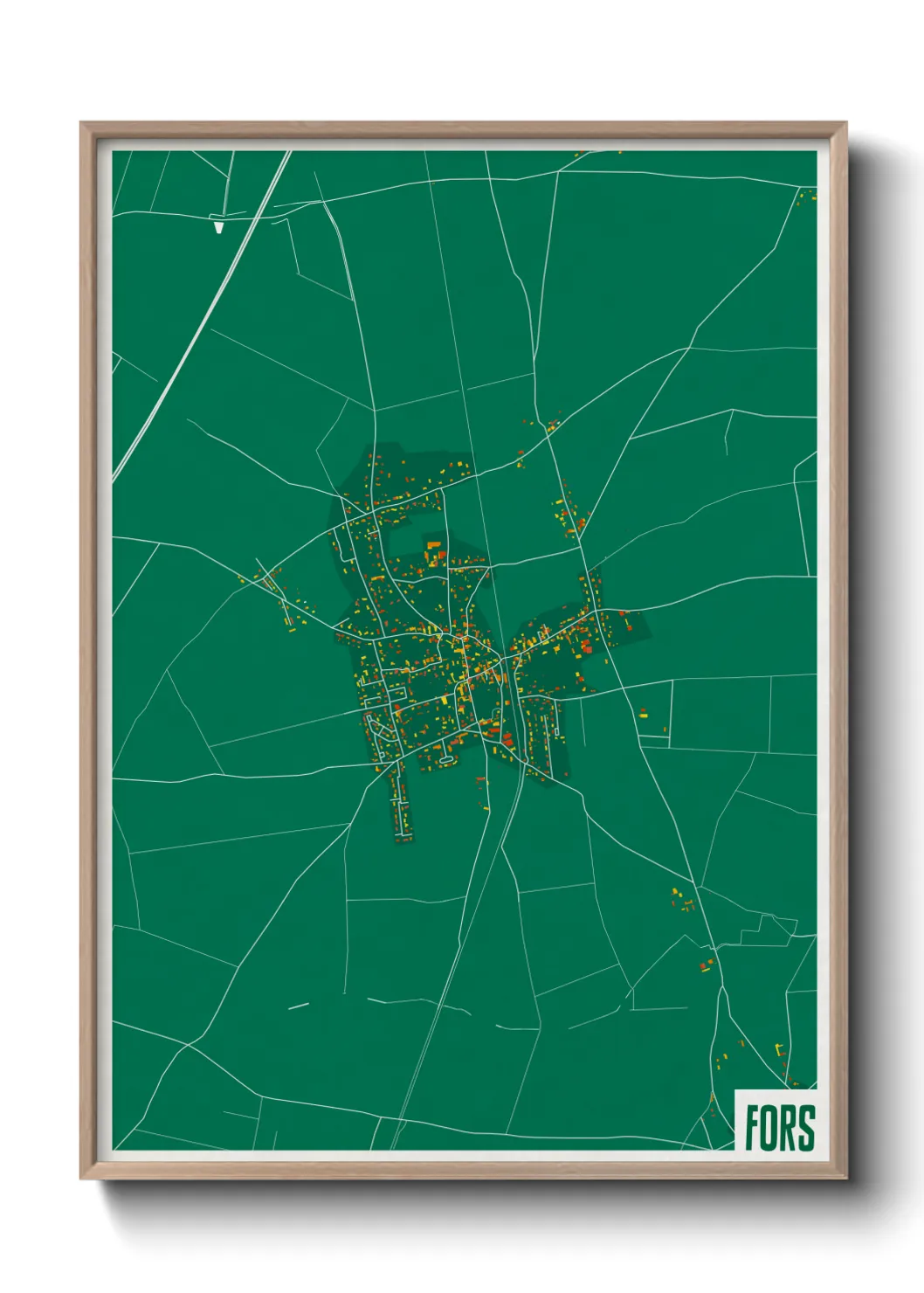 Une affiche de carte sur Fors