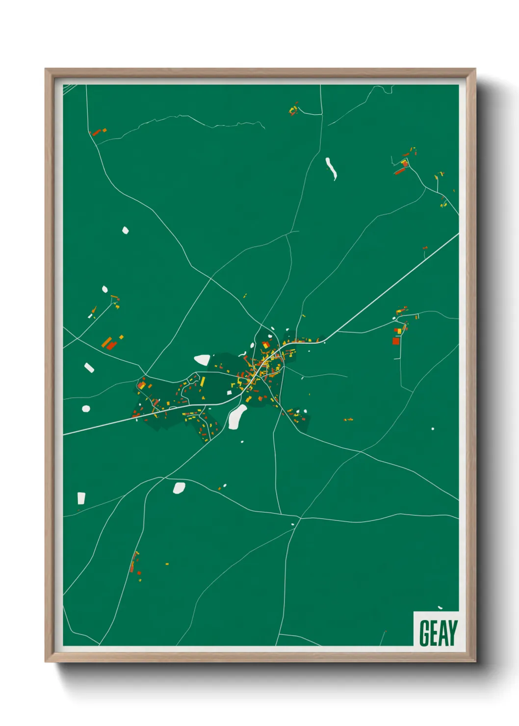 Une affiche de carte sur Geay