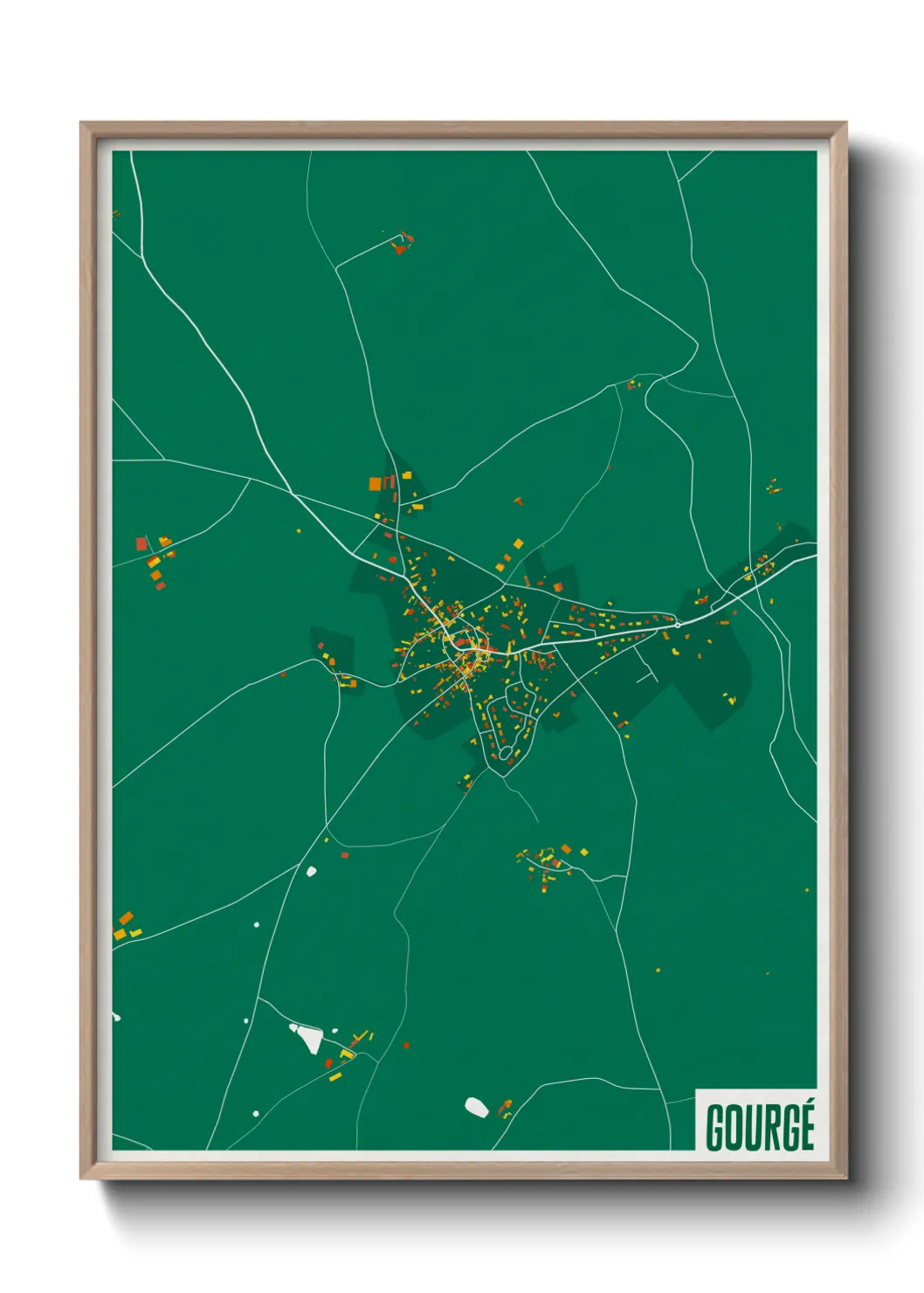 Une affiche de carte sur Gourgé