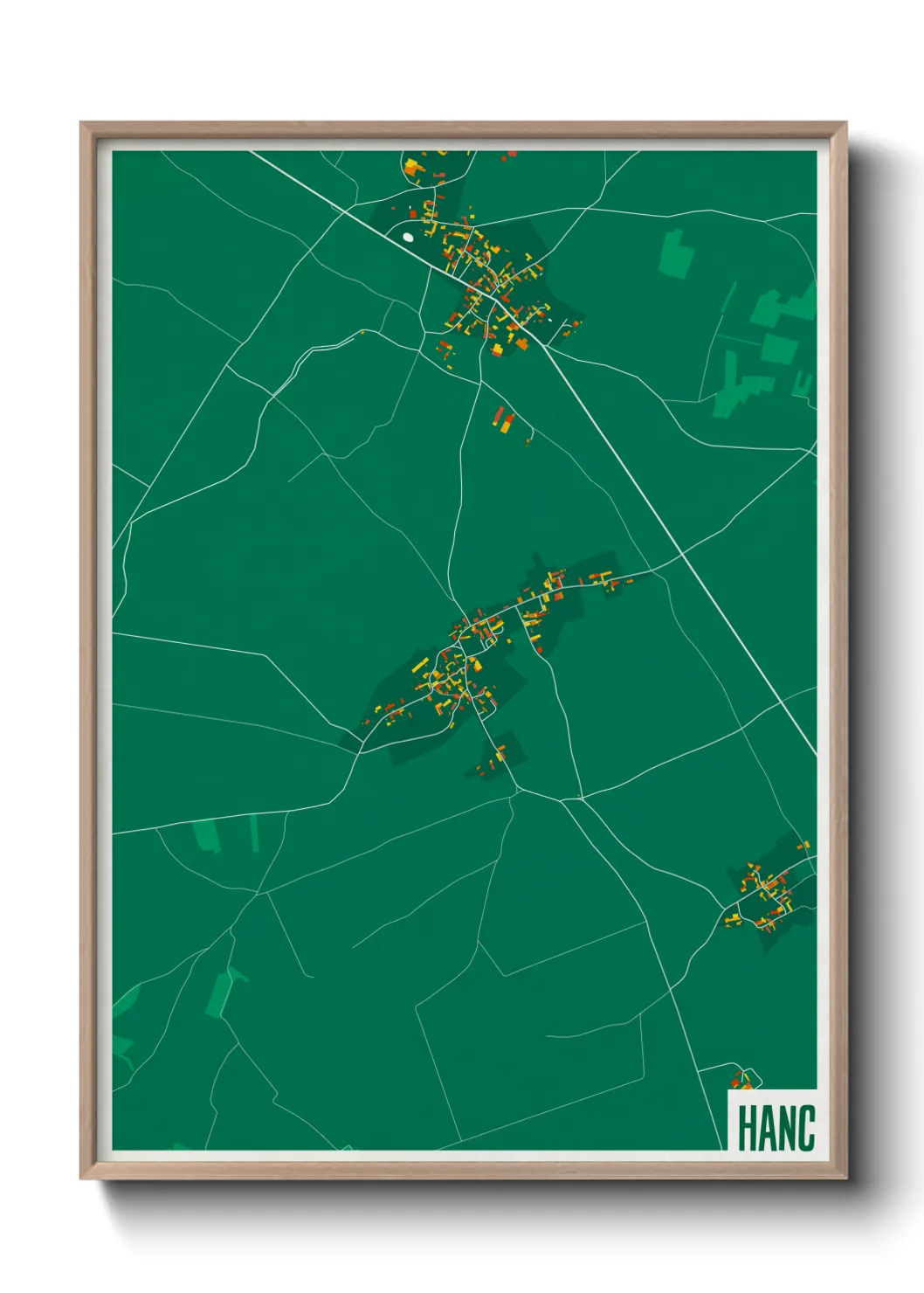 Une affiche de carte sur Hanc