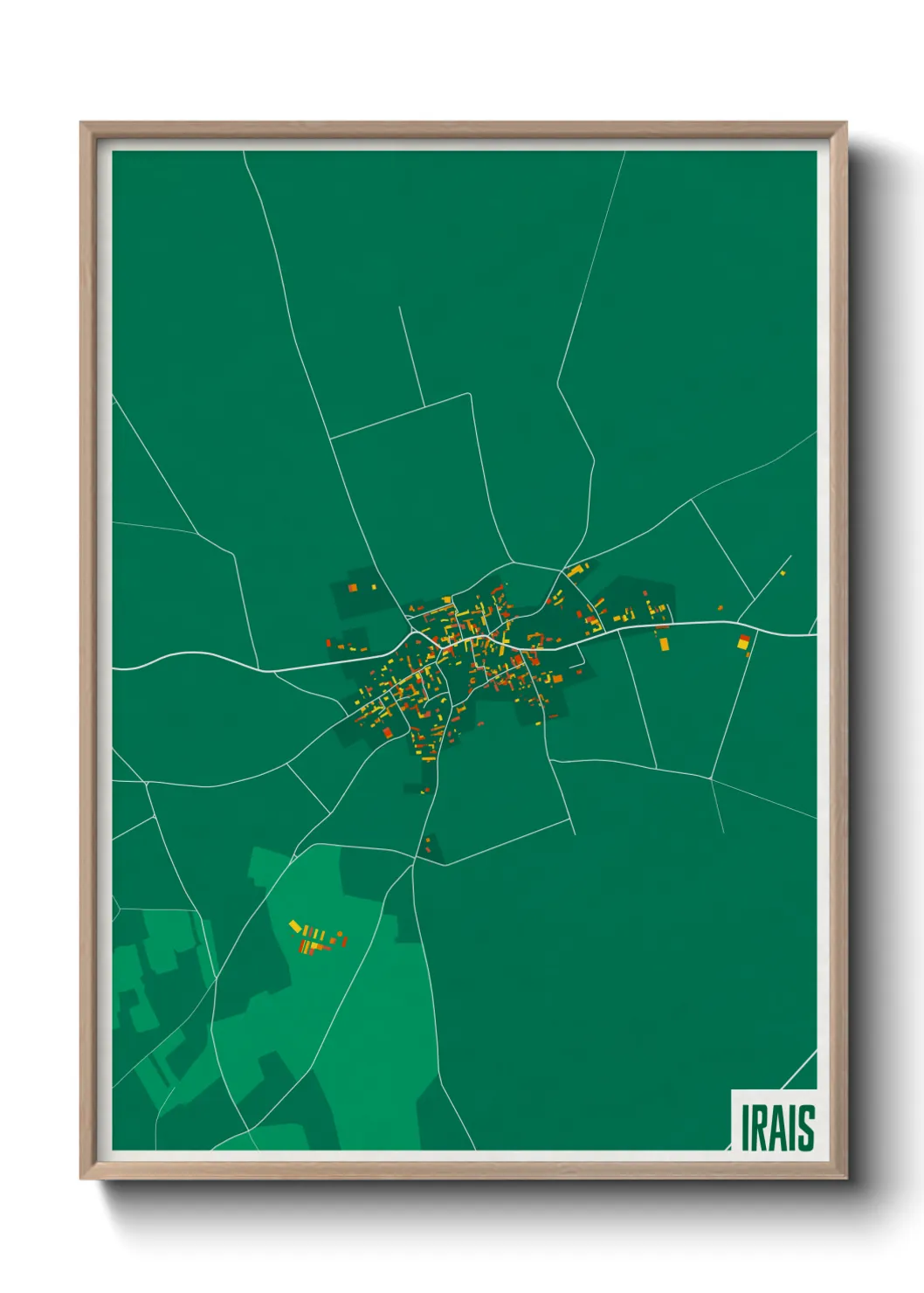 Une affiche de carte sur Irais