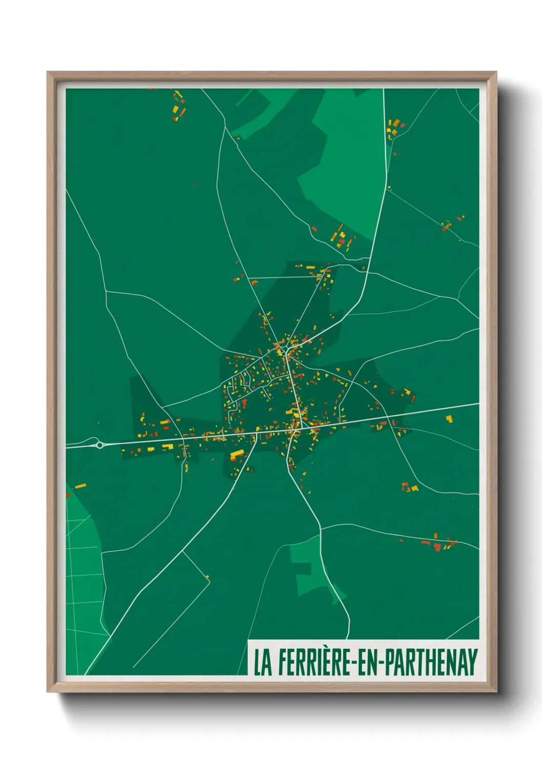 Une affiche de carte sur La Ferrière-en-Parthenay