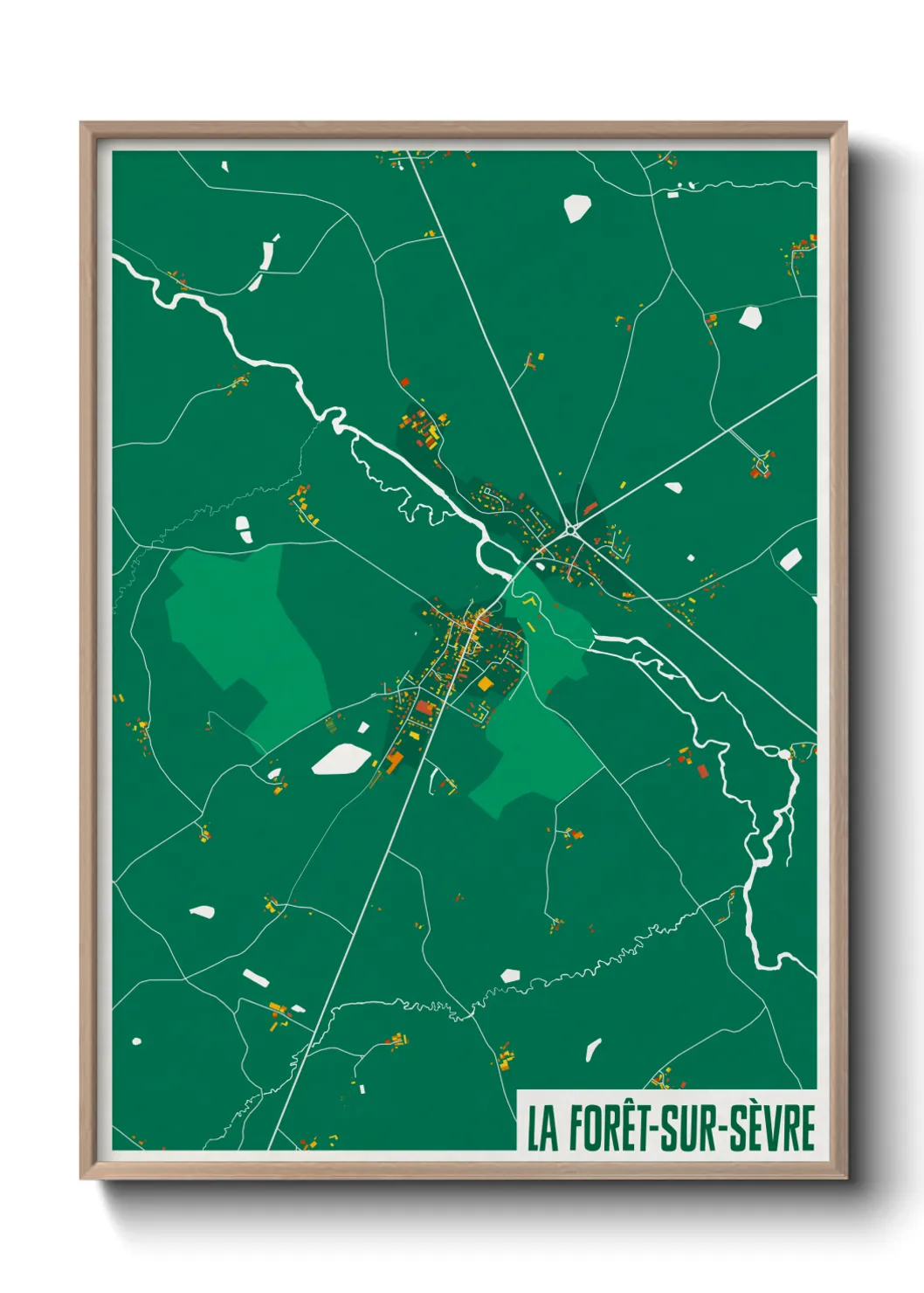 Une affiche de carte sur La Forêt-sur-Sèvre