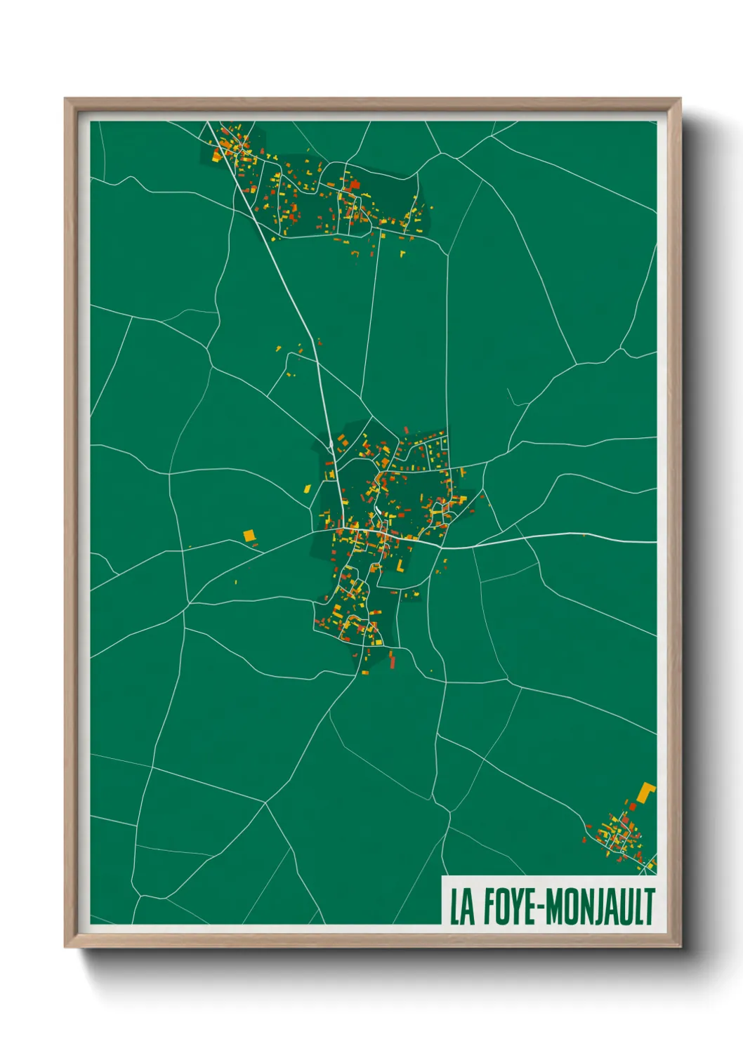 Une affiche de carte sur La Foye-Monjault