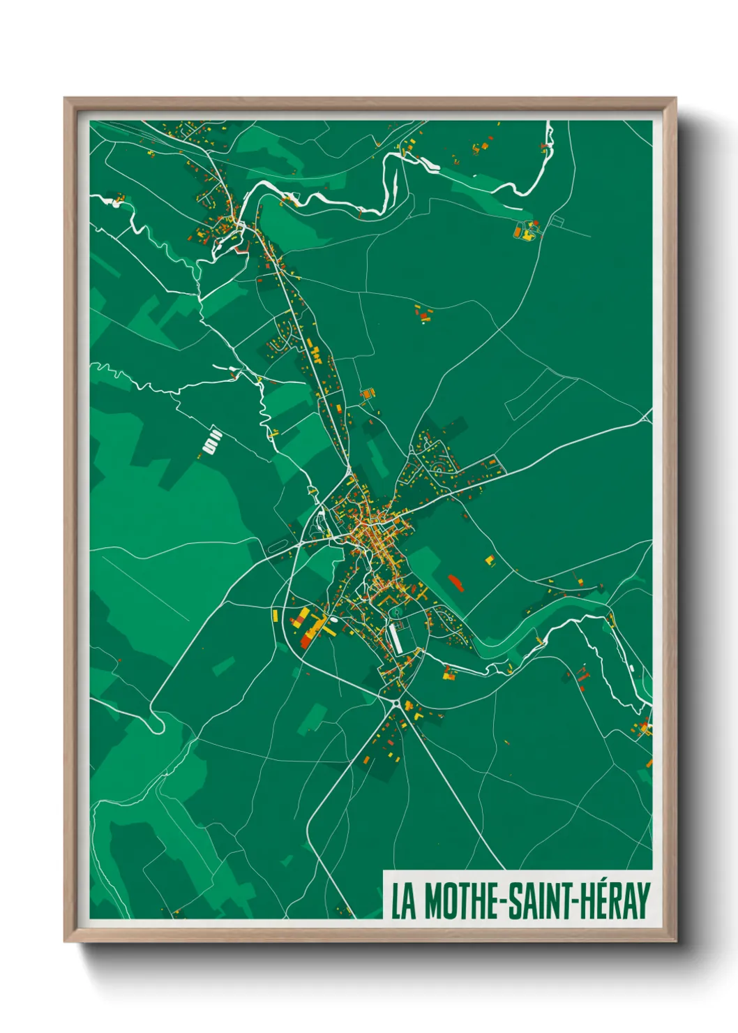 Une affiche de carte sur La Mothe-Saint-Héray