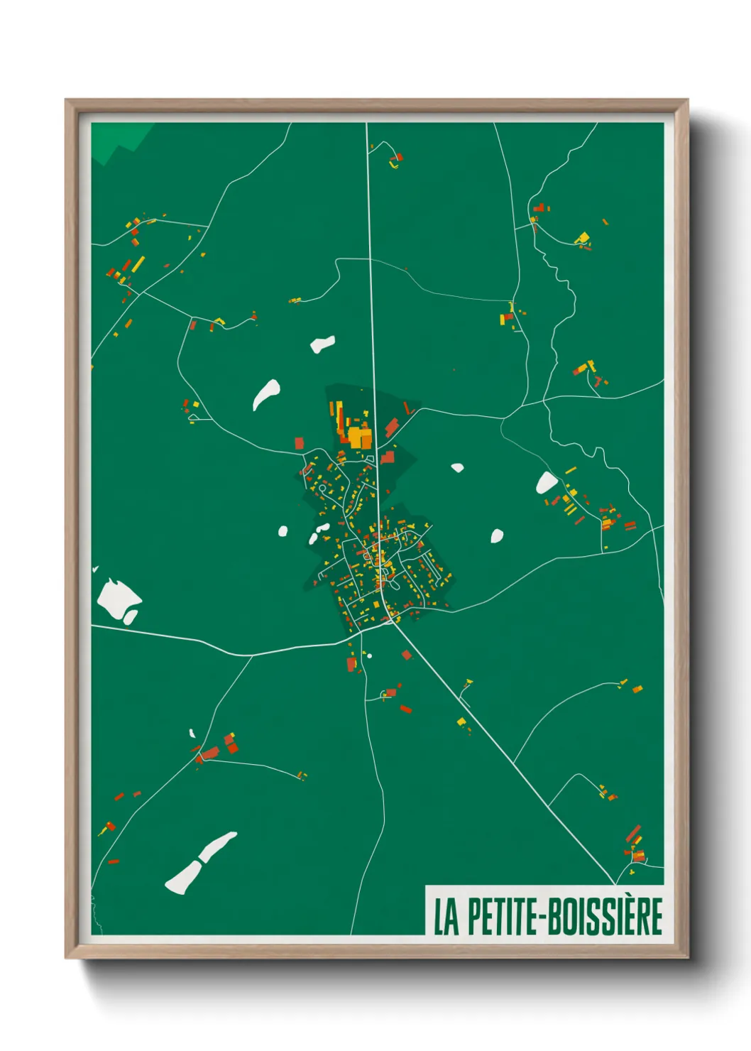 Une affiche de carte sur La Petite-Boissière
