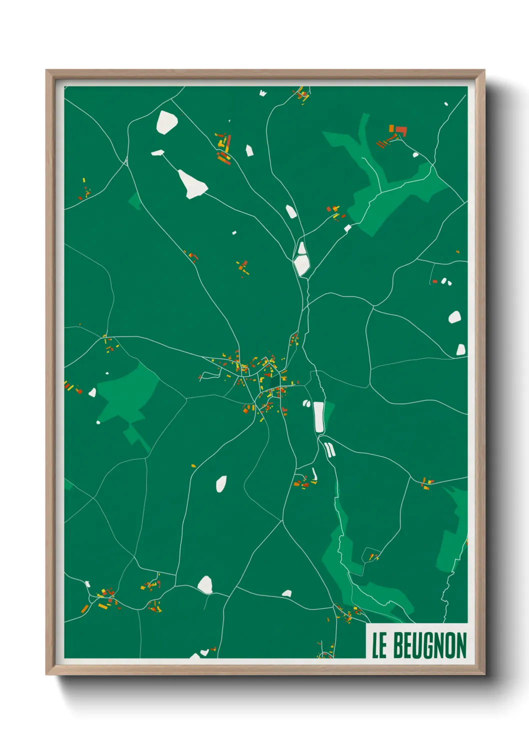 Une affiche de carte sur Le Beugnon