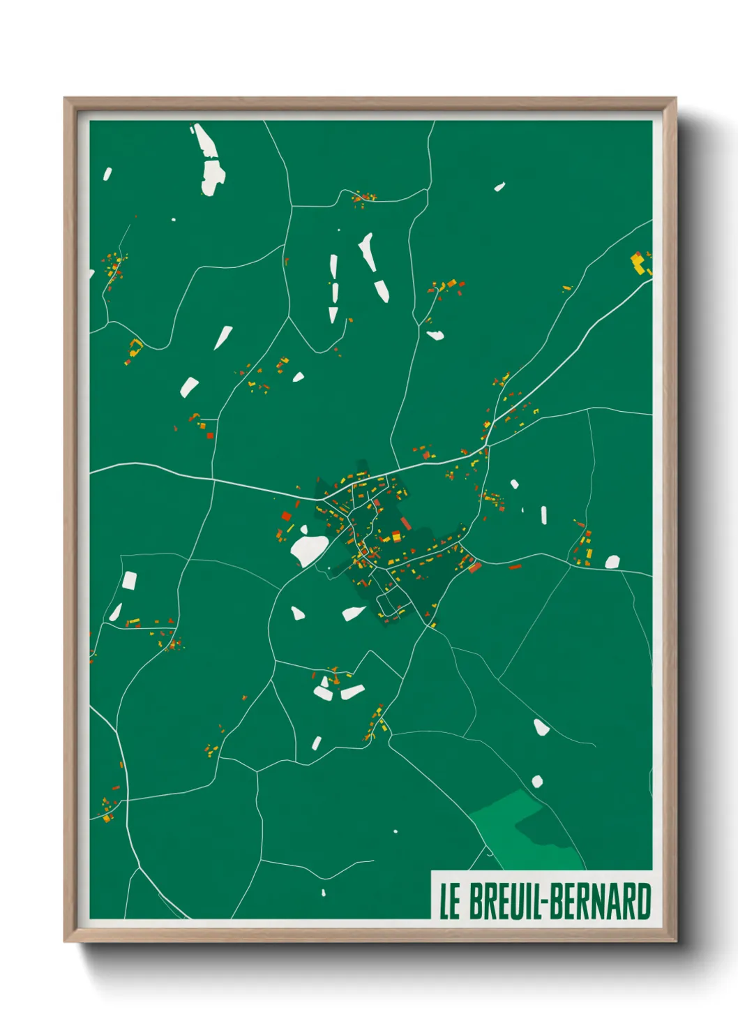 Une affiche de carte sur Le Breuil-Bernard