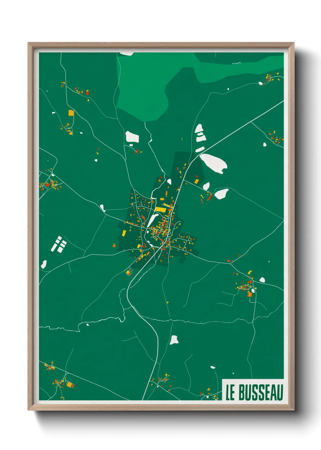 Une affiche de carte sur Le Busseau
