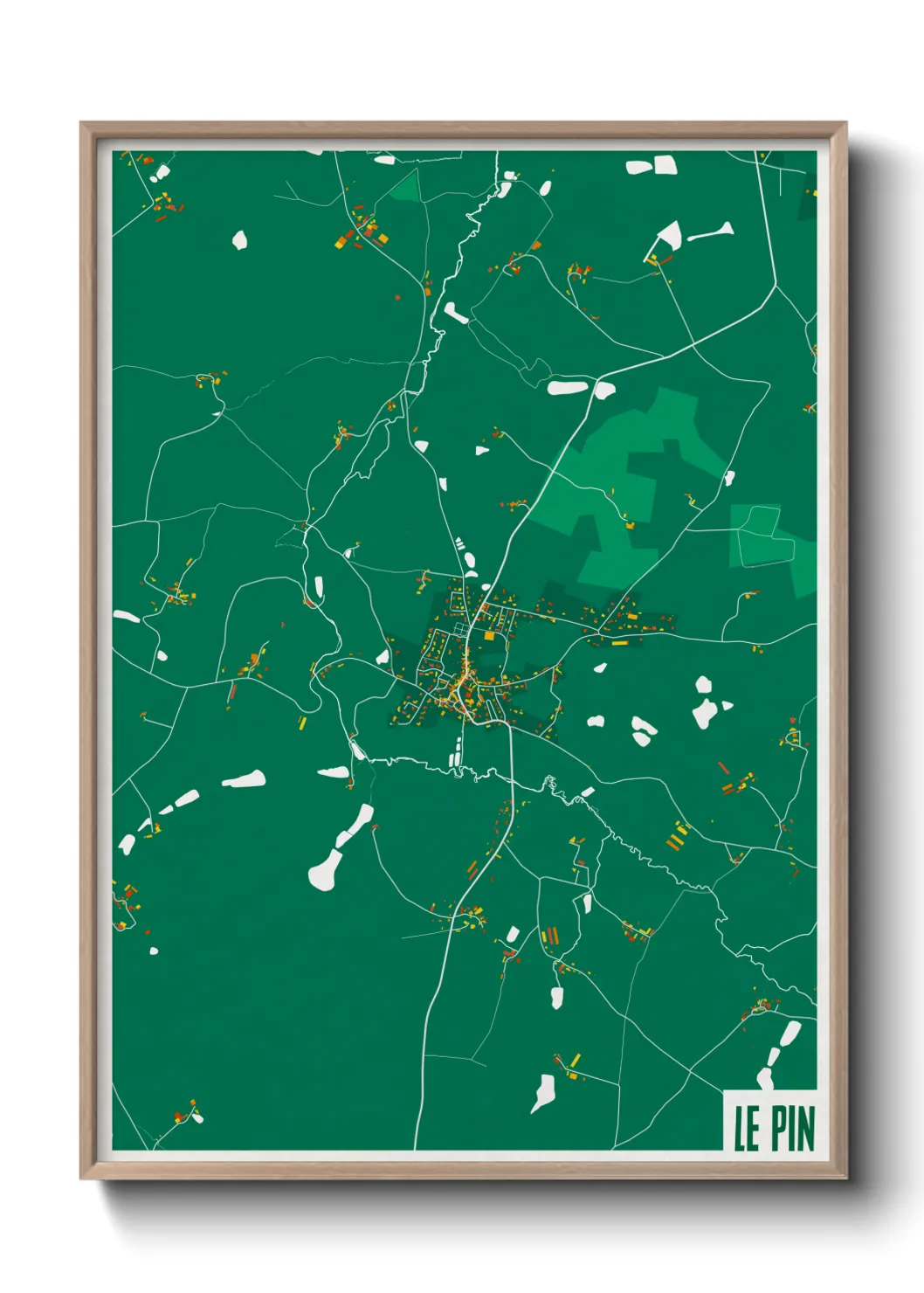 Une affiche de carte sur Le Pin