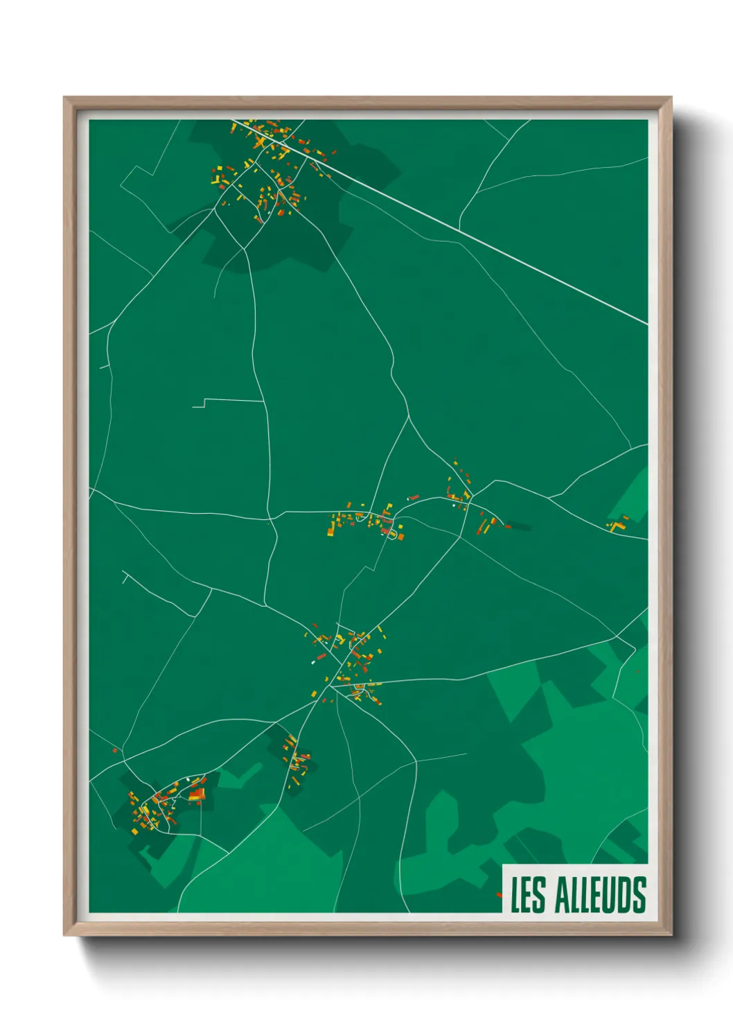 Une affiche de carte sur Les Alleuds