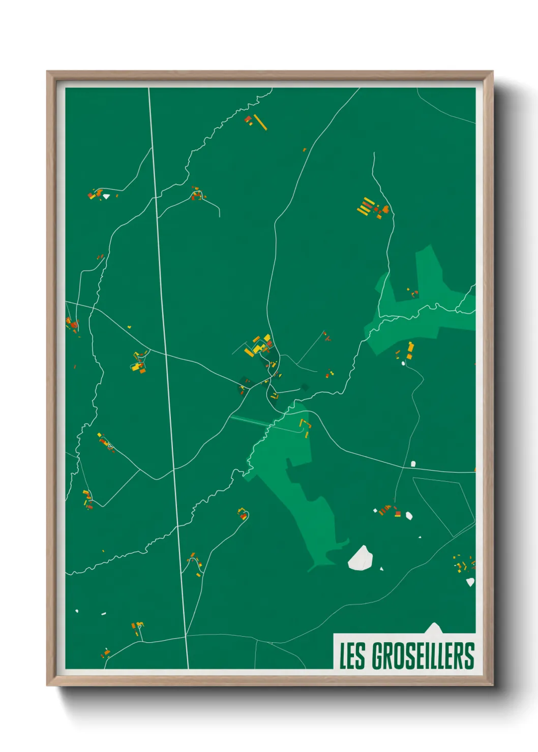 Une affiche de carte sur Les Groseillers