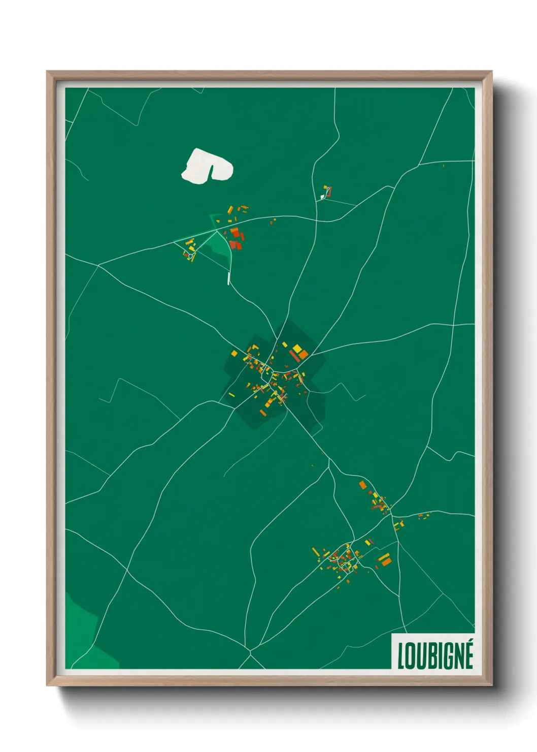 Une affiche de carte sur Loubigné