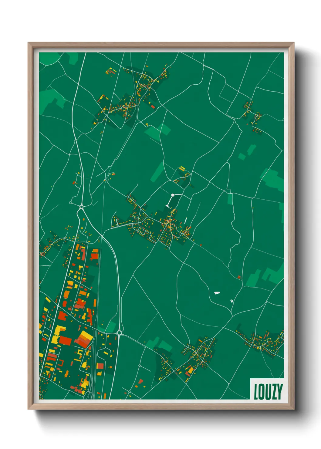 Une affiche de carte sur Louzy