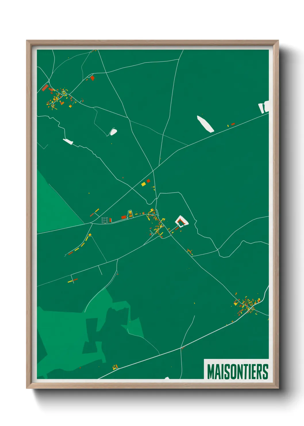 Une affiche de carte sur Maisontiers