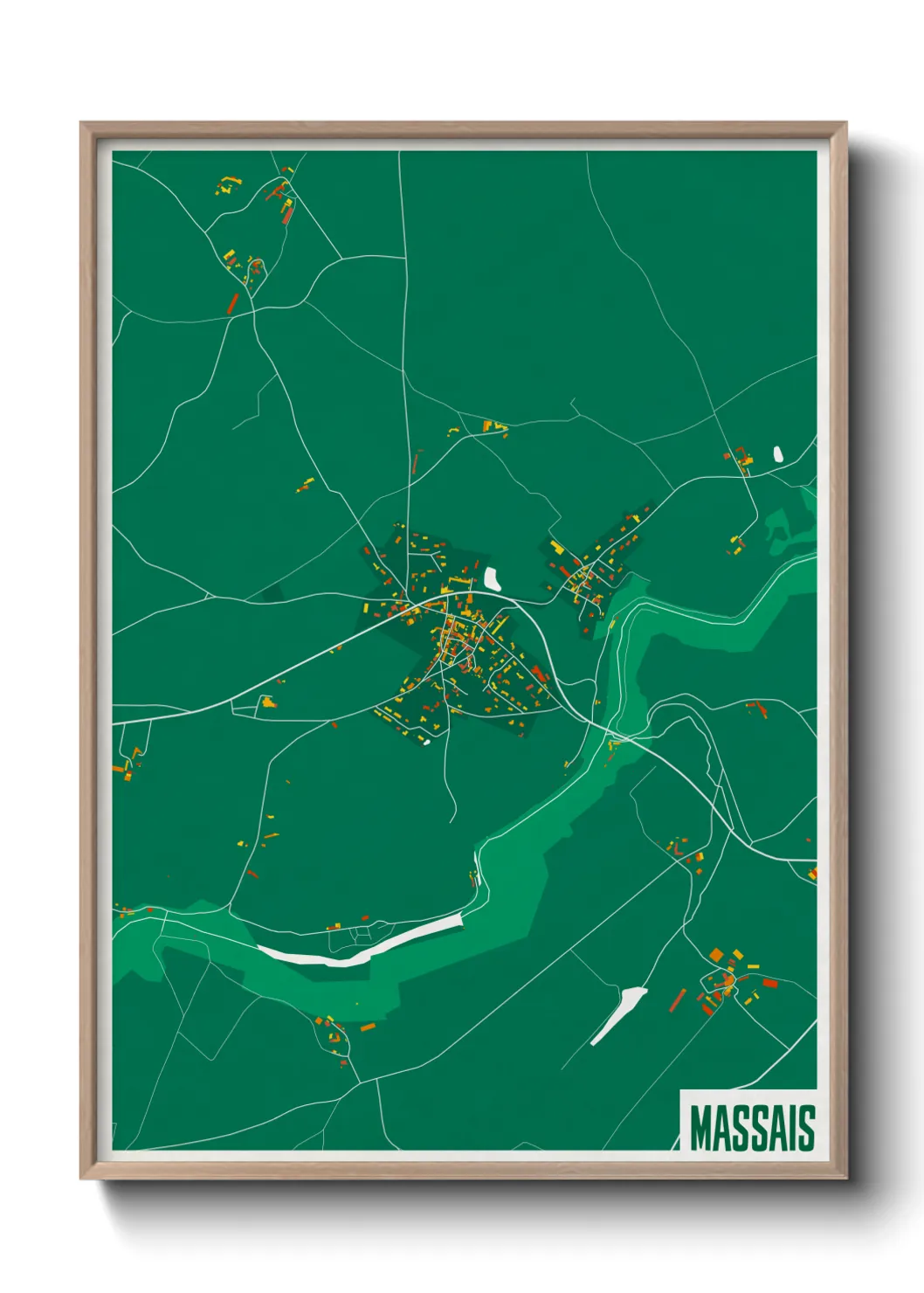 Une affiche de carte sur Massais