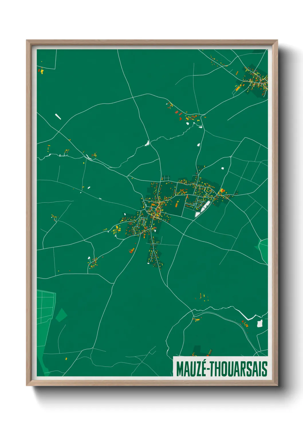 Une affiche de carte sur Mauzé-Thouarsais